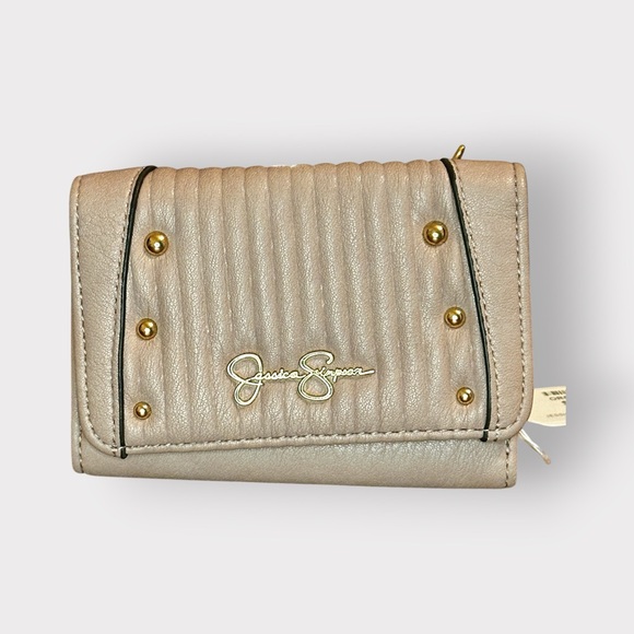Jessica Simpson Gold Studded Wallet - Picture 1 of 3